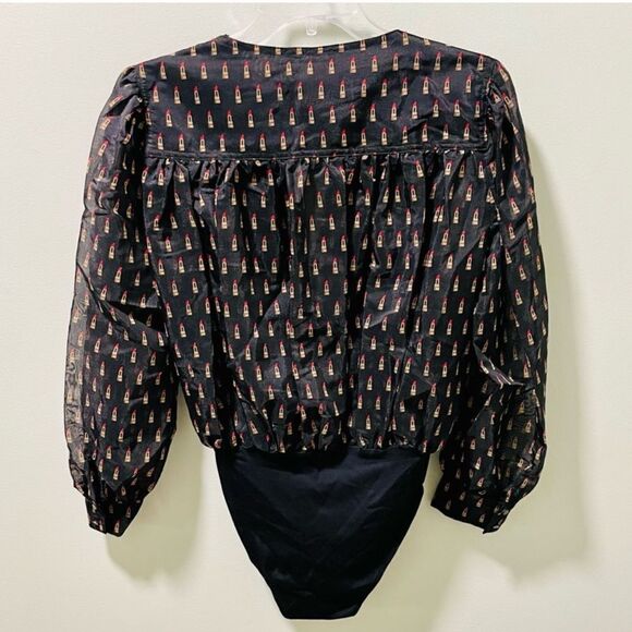 Zara Black Sheer Bodysuit - Picture 7 of 8